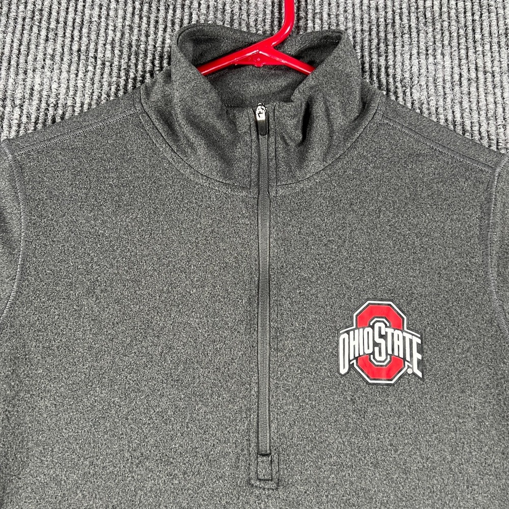 Ohio State Buckeyes Shirt Womens Medium Gray Long Sleeve 1/4 Zip Mock Neck B10